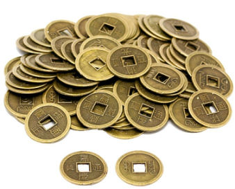 китайские монеты, китайские монетки, китайские монетки для привлечения денег, три китайские монетки, китайские монетки фен-шуй
